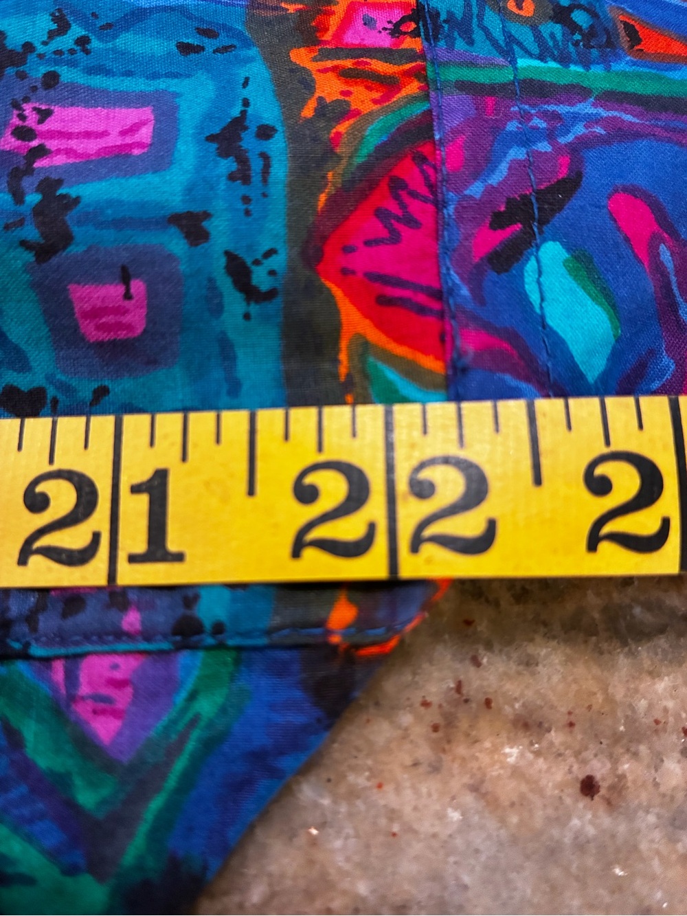 Vintage Comfort Fashions vibrant multi-color patterned midi house dress, Size: S - Picture 10 of 12